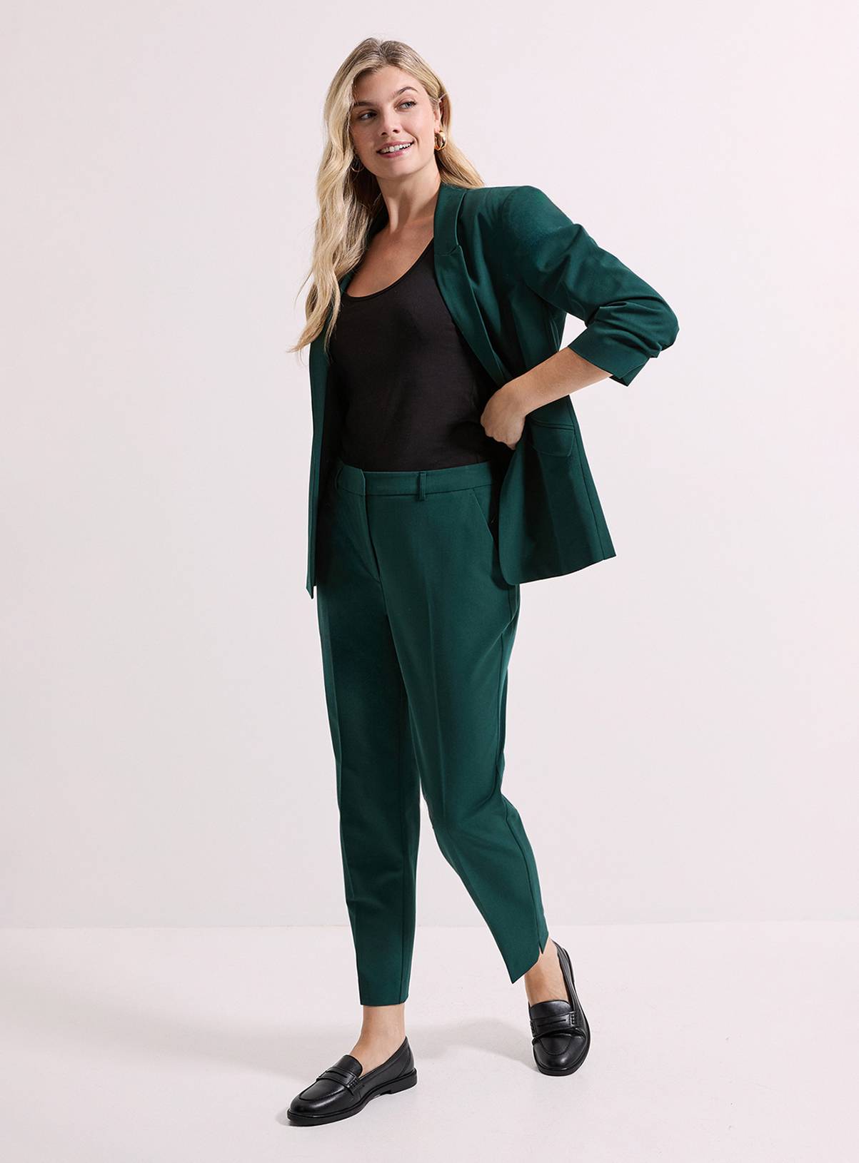 DOROTHY PERKINS Slim Leg Tailored Ankle Grazer Trouser Dark Teal 14 - Image 2
